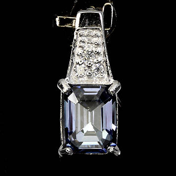 Кулон Кварц (Бразилія). Срібло 925, покриття білим золотом 14 каратів