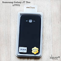 Soft-touch чохол рідкий силікон для Samsung Galaxy J7 Neo (j701) (чорний, мікрофібра всередині)