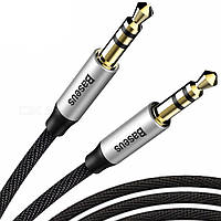 Кабель AUX Jack 3.5mm - Jack 3.5mm Baseus Yiven AUX Audio M30 1M \ Silver+Black