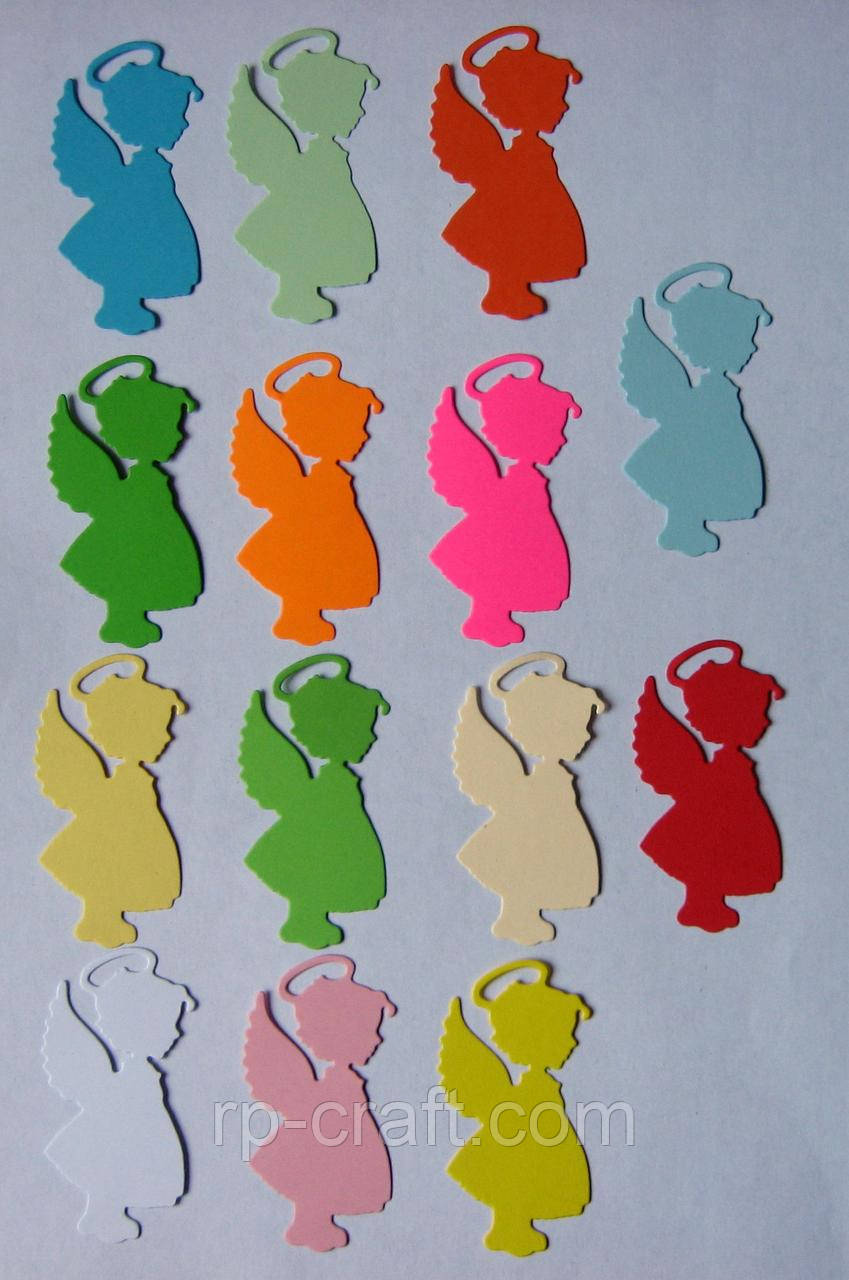 Вирубка з картону. Дівчинка ангел, 34х65 мм, фото 1