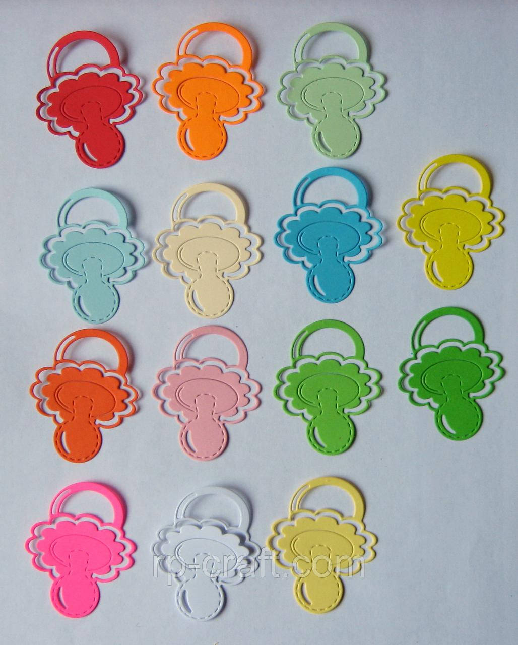 Вирубка з картону.  Пустушка, 42х52 мм, фото 1