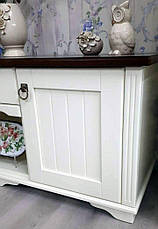 Шафа-вітрина 2-х дверна в класичному стилі модель Марсель РКБ-Меблі, колір білий / горіх, фото 4