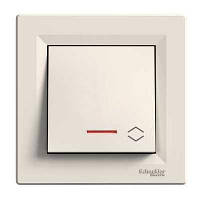 Вимикач 1-кл. прохідний з підсвіткою Asfora Крем