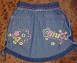 Спідниця джинсова з вишивкою на 1-2 роки, фото 4
