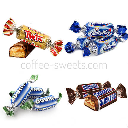 Цукерки шоколадні Асорті (Bounty, Twix, Snickers Miniatures), фото 2