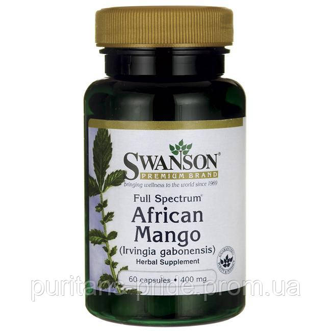 Африканське манго, Swanson, African Mango, 400 мг, 60 капсул
