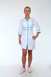 Жіночий медичний халат V-подібним вирізом горловини з 42 до 60 розміру