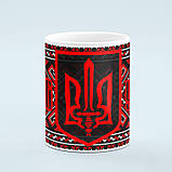 Чашка Україна вишиванка (червоно-чорна), фото 3