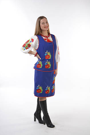 Національний костюм вишитий плахта, корсетка, вишиванка, фото 2