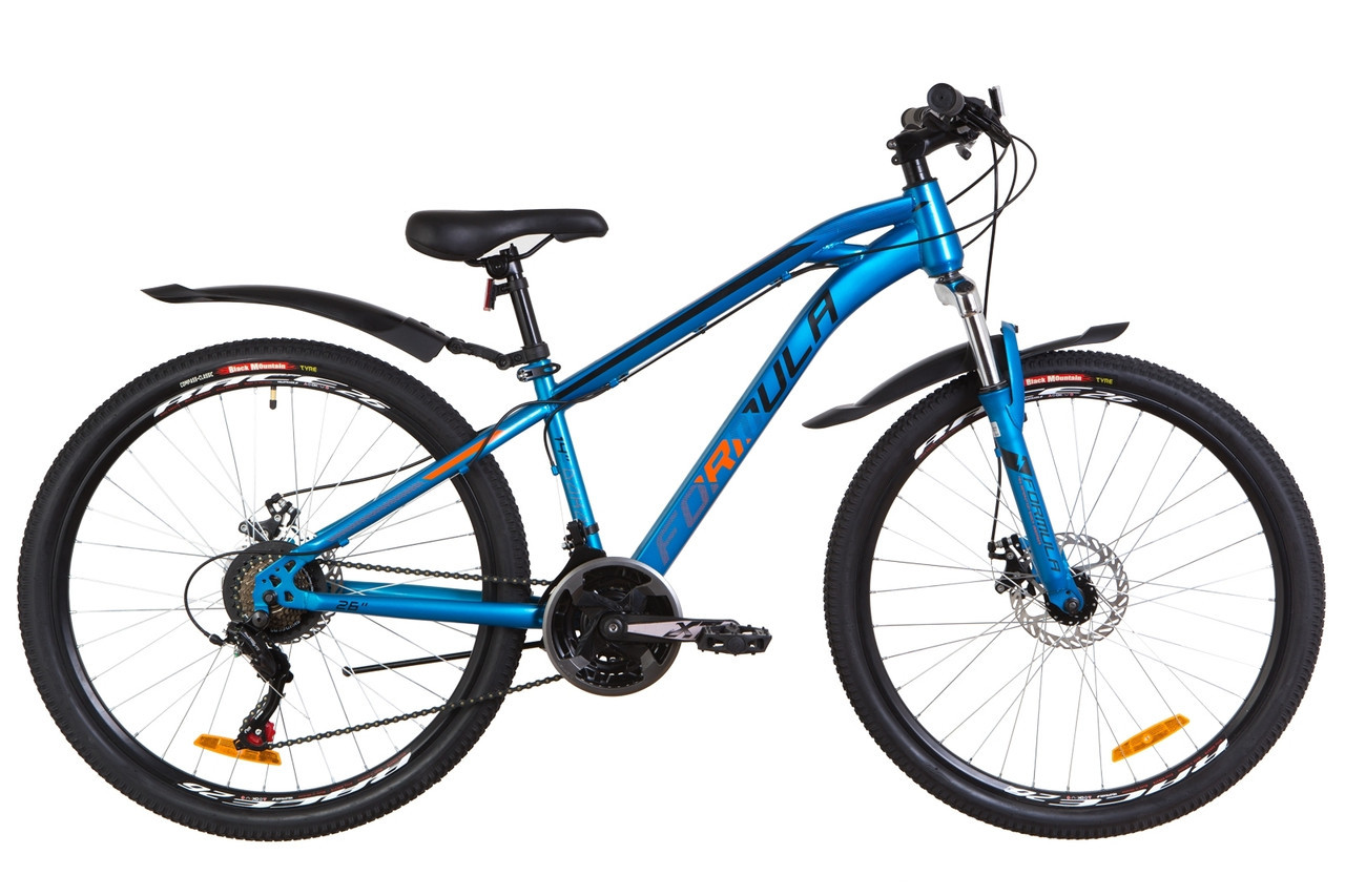 Підлітково-гірський велосипед FORMULA DAKAR AM DD 26"(синій з жовтогарячим)