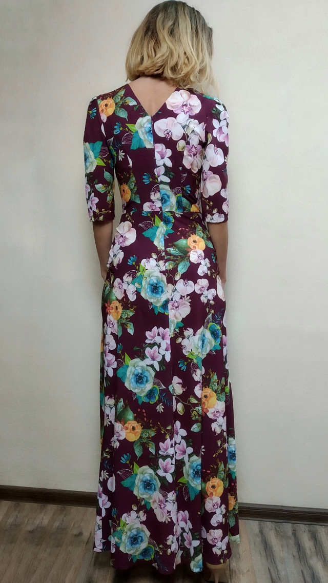 Женское платье в пол с расклешенной юбкой П188