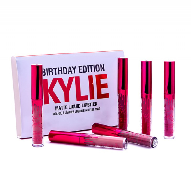 Набір рідких матових помад KYLIE Birthday Edition Matte Liquid Lipstick 6 в 1