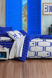 Постільна білизна Eponj Home Geo Mavi ранфорс євро, фото 2