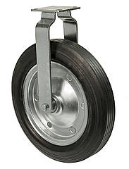 Колесо 3807-N-400-B, Ø 400 мм, колесо неповоротне з кронштейном, бандажне колесо, гумове колесо на візок, колесо для обладнання