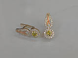 Срібні сережки з золотими вставками, фото 8