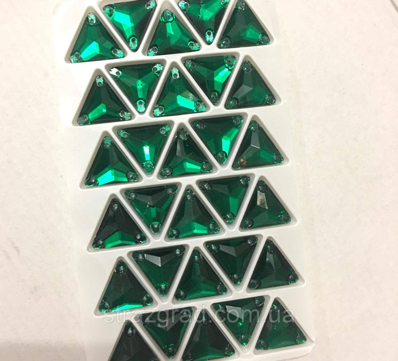 18 мм. Трикутник. Пришивні. Emerald. Стекло, фото 1