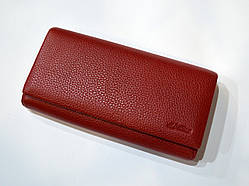 Жіночий гаманець на магнітах Balisa lux червоного кольору натуральна шкіра