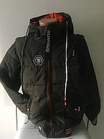 Куртка-жилетка демисезонная на мальчика, сьемный рукав, рост 128-152, разные цвета