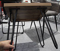 Стіл журнальний С-150-2 у стилі Лофт, стільниця МДФ горіх, ноги фарбований чорний метал 50х50х50 H, фото 7