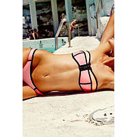 Стильний рожевий купальник без бретель