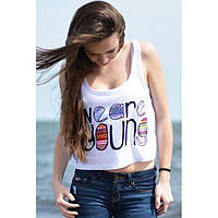 Топ з написом "We Are Young"