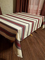 Лляна скатертина з Українським тканим орнаментом