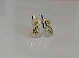Срібні сережки з золотими вставками, фото 5