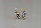Срібні сережки з золотими вставками, фото 10