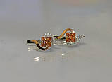 Срібні сережки з золотими вставками, фото 4
