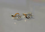 Срібні сережки з золотими вставками, фото 6