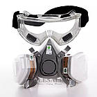 Респіратор напівмаска 3M 6200 + фільтр 6057 оригінал + серветки + окуляри панорамні