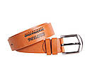 Чоловічий ремінь зі штучної шкіри під джинси 230758 рудий, фото 4