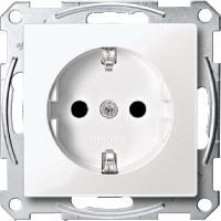 Розетка SCHUKO з заземленням і шторками білий Schneider Merten (MTN2300-0319)