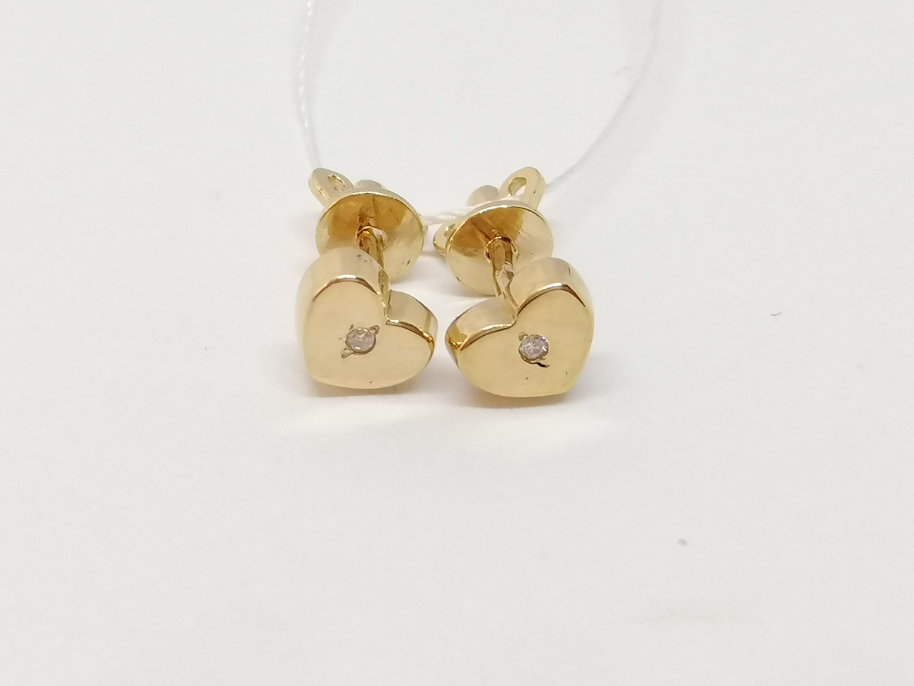 Золоті сережки-пуссети з фіанітами.   СП086И
