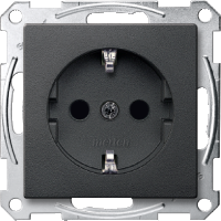 Розетка SCHUKO з заземленням і шторками антрацит Schneider Merten (MTN2300-0414)