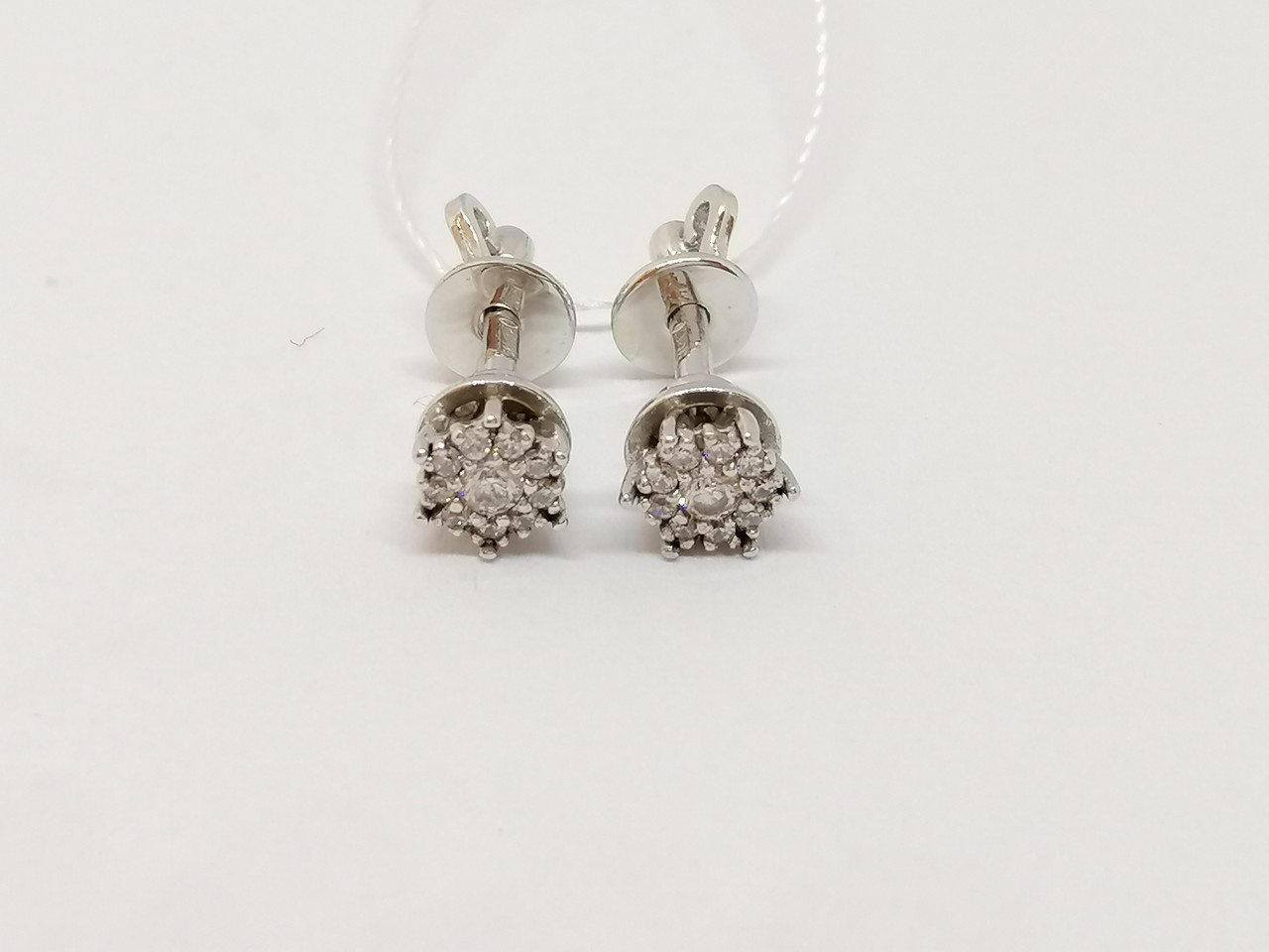 Золоті сережки-пуссети з фіанітами. СП1128БИ, фото 1