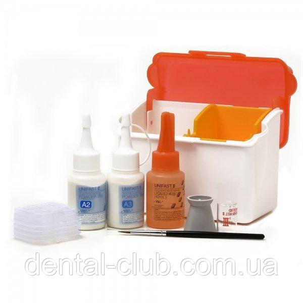 Акрилова пластмаса UNIFAST ІІІ (Джі-Сі Юніфаст Три) Intro Pack A2-A3, набір: 2х35 р + 42 мл, фото 1