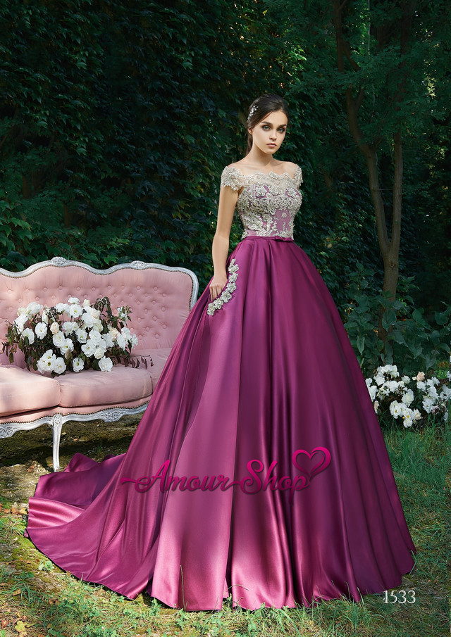 Атласне вечірній випускне плаття під замовлення