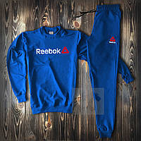 Спортивний костюм Reebok чоловічий синій з червоним логотипом (Рібок весна/осінь трикотаж) M