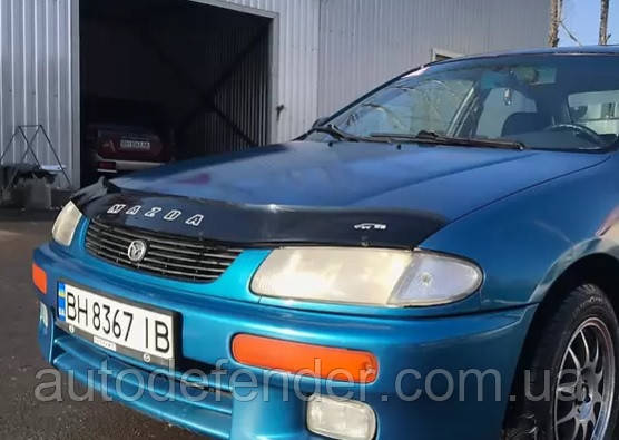 Дефлектор капота (мухобойка) Mazda 323 1994-1998 (sedan) 1998-2000 (hatchback), Vip Tuning, MZD08 - фото 4 - id-p891443590