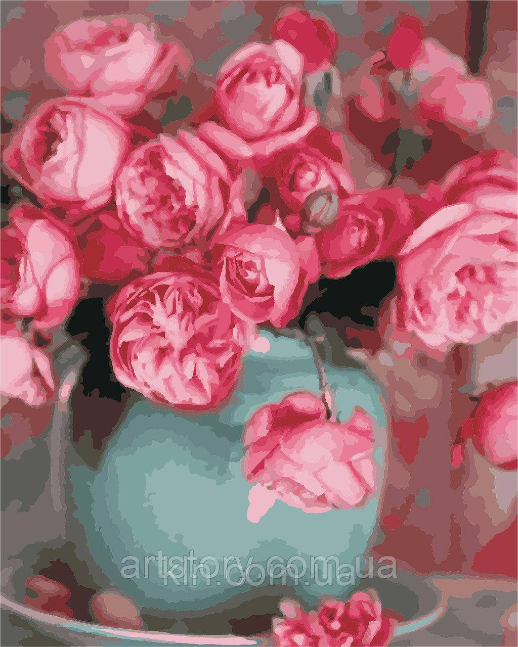 Картина за номерами ArtStory Троянди у вазі 40 х 50 см (арт. AS0332)