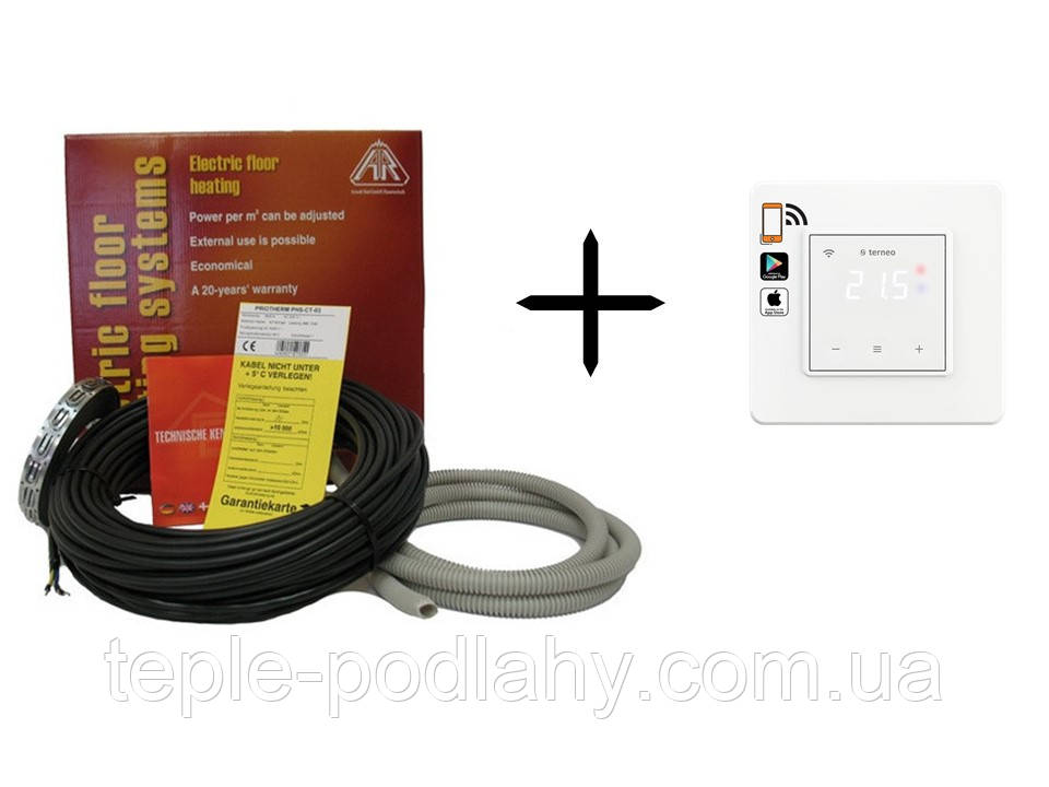 Тепла підлога Arnold Rak двожильний кабель EC 6114-20 + Wi-Fi терморегулятор Terneo SX