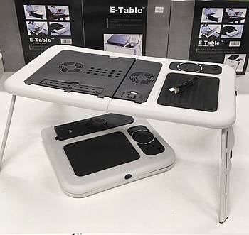 Портативний столик для ноутбука з охолодженням 2 USB кулерами E-Table LD-09 (10)