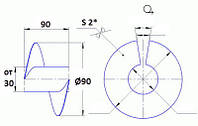 Спираль шнека диаметром 90 мм, толщина 2 мм