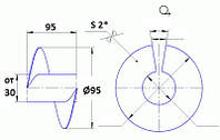 Спираль шнека диаметром 95 мм, толщина 2 мм