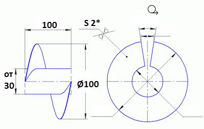 Спираль шнека диаметром 100 мм, толщина 2 мм - фото 1 - id-p906509587