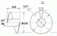 Спираль шнека диаметром 110 мм, толщина 2 мм