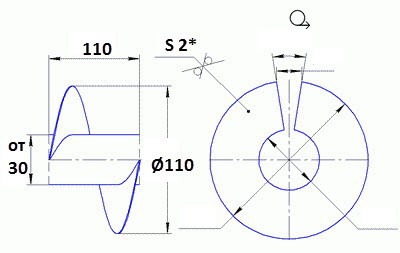 Спираль шнека диаметром 110 мм, толщина 2 мм - фото 1 - id-p906510917