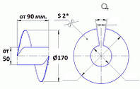 Спираль шнека диаметром 170 мм, толщина 2 мм