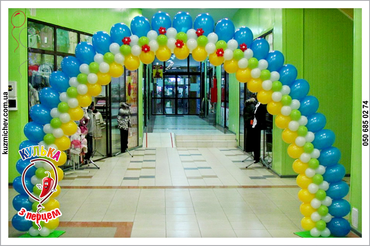 Арка з пласкої гірлянди з повітряних кульок.